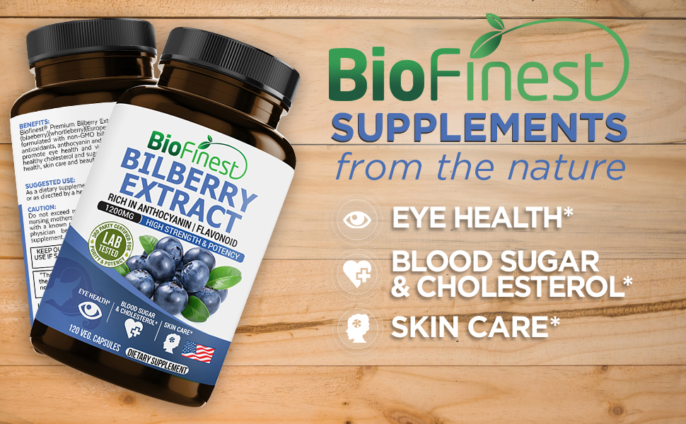 Bilberry Extract Supplement For Eyes Health (120 vegetarian capsules)